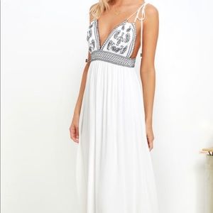 Days of Sunlight Ivory Embroidered Maxi Dress